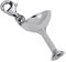 jewellerybox Large Sterling Silver Champagne Glass Clip on Charm