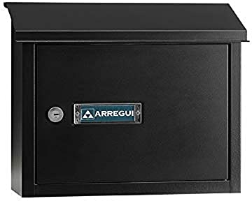 ARREGUI V4064 Maxi Durchwurfbriefkasten aus strukturlackiertem Aluminium, Mauerdurchwurf Briefkasten Größe M (DIN A4), Durchwurfkasten zum Kombinieren mit Einwurfblende/Briefschlitz Klappe, Schwarz
