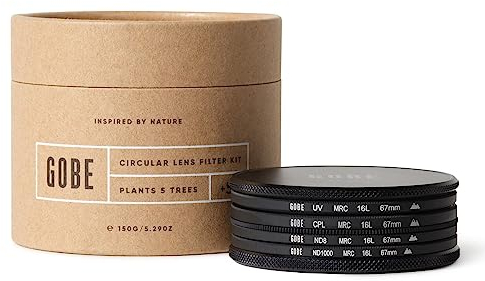 Gobe 67 mm UV Filter, Polfilter (CPL), Graufilter ND8, Graufilter ND1000 - Filter Kit (2Peak)
