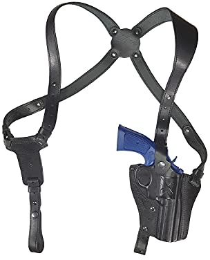 VlaMiTex SR4 Leder Schulterholster K Frame L Holster für Smith and Wesson 10 19 44 66 586 686 / Taurus 65 66 / COLT Python RECK/Ruger GP100 / Ruger Security SIX/Ruger Service SIX für Lauf 4 Zoll