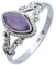 mantraroma Silber Ring Damen 925 Amethyst Edelstein lila ausgefallen verspielt