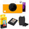 KODAK Printomatic Appareil photo instantané (jaune) Papier Zink (20 feuilles) + étui + album photo + cadres suspendus + autocollants