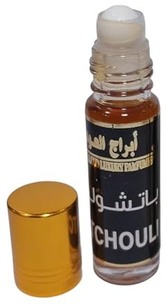Pachuli aceite perfume roll on natural de calid - botella decristal en saquito de tela muy bien presentado - artesanal - 6 ml .- india -