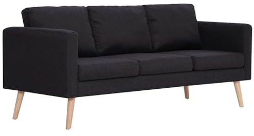 vidaXL 3-Sitzer-Sofa Stoff Schwarz