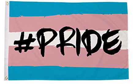 Hashtag Pride Bandiera Transgender 1,5 x 0,9 m – 100% poliestere con occhielli FlagSuperstore©