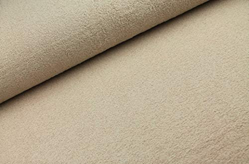 Frottee Stoffe beidseitig ab 0,25 m - Breite 150 cm - 525g/m schwer - Meterware (Beige)