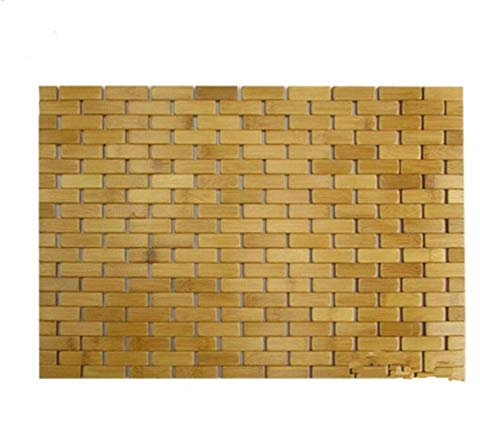 HALAWAKA Tapis de Bain Pliant en Bois de Bambou pour Sauna de Spa de Douche avec Pieds antidérapants intérieur extérieur pour Cuisine Chambre Salle de Bain paillasson de Toilette 15.75X23.62in