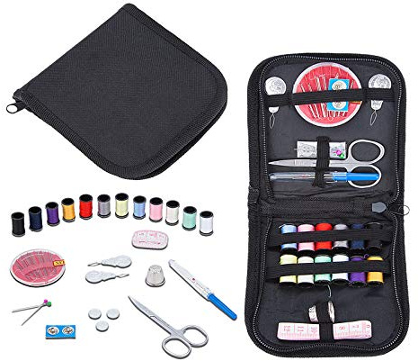 Mini Travel Sewing Kits, elloLife Small Basic Sewing Pack Supplies Accessories for Kid Children Adult Beginners for Home Travel Emergency with Needle Thread Mending Needles Scissors Thimble etc