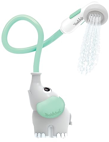 Yookidoo – Ducha de baño elefante turquesa – Juguete de baño para bebé – Juego de baño y ducha despertar de los sentidos – Manguera de rociador juguete de baño para bebé – Regalo de bebé de 0 a 2 años