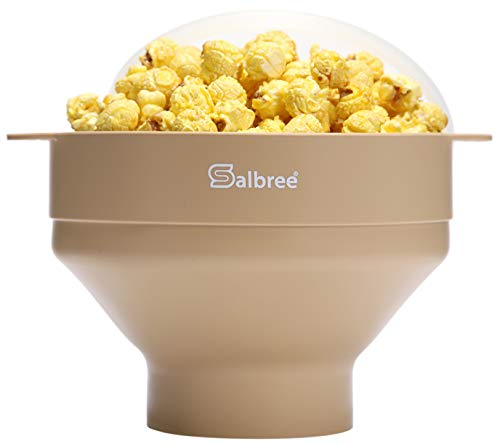 Salbree Microwave Popcorn Popper Maker Silicone Collapsible Bowl No Oil