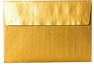 Paper24 Briefumschläge DIN C6 114x162 mm mit Haftklebung Gold 25 Stück