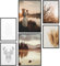 Papierschmiede® Mood Poster Set Herbst, Bilder Wohnzimmer Deko Schlafzimmer, 2x DIN A4 und 4x DIN A5, Jahreszeit Laub Wetter Braun - ohne Rahmen