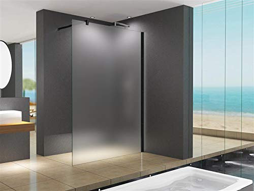 BuyLando.Shop [Typ-Lily-Sw] 10mm Walk in Duschwand - Duschabtrennung - Dusche - ESG Glas (160x200cm Satinato)