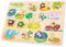 New Classic Toys 10441 Peg Puzzle-Safari-16 Pieces-FSC 100%-Certified Wood