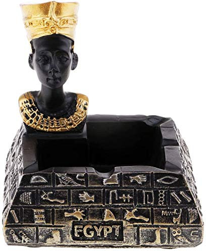 Zigarettenaschenbecher mit ägyptischem Pharao-Aschenbecher, Pyramide des Pharao, Aschenbecher für Zuhause, Büro, Bar, Schwarz