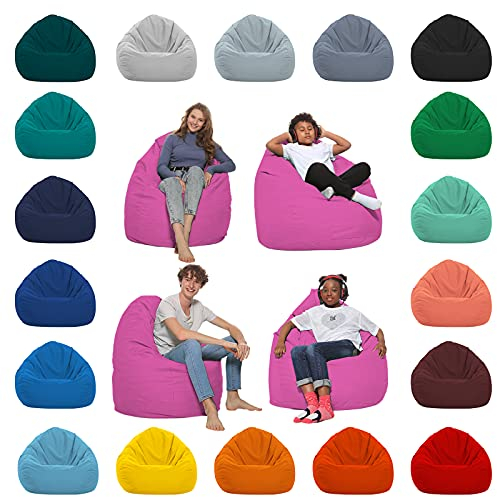 HomeIdeal - Sitzsack XXL Bodenkissen für Erwachsene & Kinder - Geeignet für Gaming oder Entspannen - Indoor wie Outdoor da er Wasserfest ist - mit EPS Perlen, Farbe:Rosa, Größe:XL