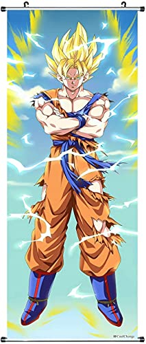 CosplayStudio Großes Dragon Ball Rollbild | Kakemono aus Stoff | Poster 100x40cm | Motiv: Super-Saiyajin 2