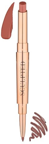 Lip Duo 2-in-1 Lipstick & Liner from Sculpted by Aimee (Bare) - Travel-Friendly, Double-Ended Lip Duo to Sculpt, Shape & Colour Lips