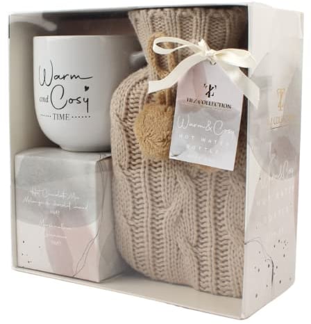 Hot Water Bottle Gift Set |Christmas Presents For Women |Hot Chocolate Mug Gift Set |Mini Marshmallows |Candy Canes |Socks |Hot Chocolate Mug |Mini Hot Water Bottle, Pink Gifts |Xmas Gifts For Women
