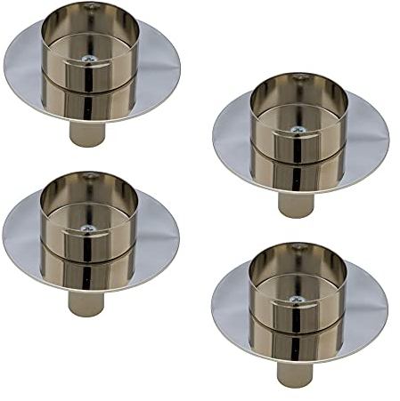 Spetebo Flaschen Teelichthalter Silber - 4er Set / 7,5 cm - Flaschenaufsatz Kerzenständer Kerzenleuchter Kerzeneinsatz