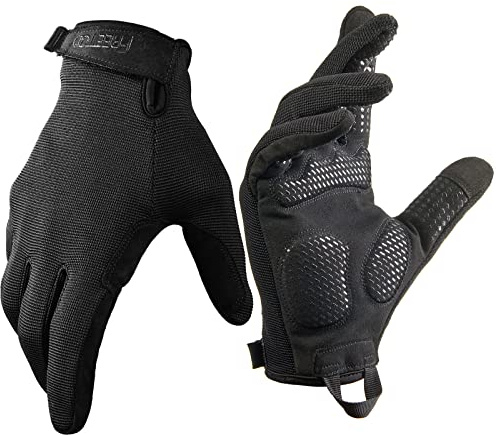 FREETOO Full-Finger Workout Gloves for Men, Padded Gym Gloves with Excellent Grip and Palm Protection, Touch Screen Friendly