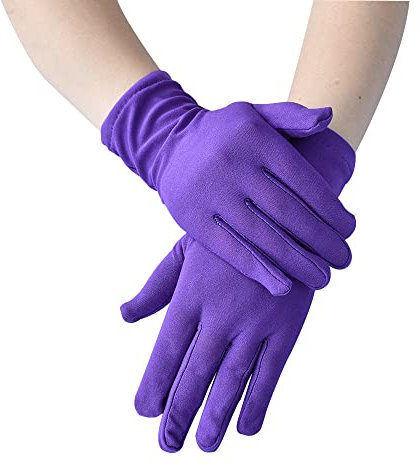 GIVBRO Arbeitshandschuhe, Uniform-Handschuhe, Opern-Kostüm, Zubehör für den täglichen Arbeitsservice, Smoking, Schmuckinspektion, violett, 22*9cm