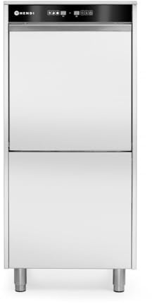 HENDI Geschirrspüler, Tabletts und Töpfe, elektronische Steuerung, mit Waschmitteldosiersystem und Ablaufpumpe, 400V, 7100W, 595x730x(H)1340mm, Edelstahl