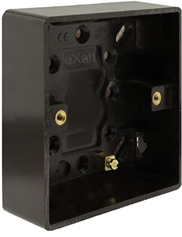 Art Deco Emporium Single 25mm Wall Pattress Box Mount in Vintage Period Style Bakelite Dark Brown Part of The New Exalt V2.0 Brand. Fits Standard UK Single Plug Socket or Single Switch Plate