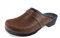 APREGGIO Herrenclogs aus Leder- Herren Lederclogs mit Holzsohle - Clogs mit Absatz - Gartenschuhe - Braun - Größe 45 EU
