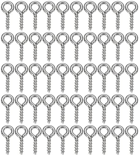 SULIUDAJI 100 pezzi Occhielli a Vite per Legno, Ganci a Vite con Occhiello, Viti a Occhiello Piccole Ganci Avvitabili a Metallo per Legno Soffitto Parete, Impiccagione, Fai da te Artigianato