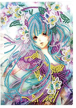 DCIDBEI Notizbücher Diamant Malerei Skizzenbuch A5 DIY Notizbuch A5 Blanko Diamond Painting Notizbuch Stickerei Tagebuch Buch Blumenfee Elfe DIY Diamant Kunst Geschenke Bastelset Erwachsene