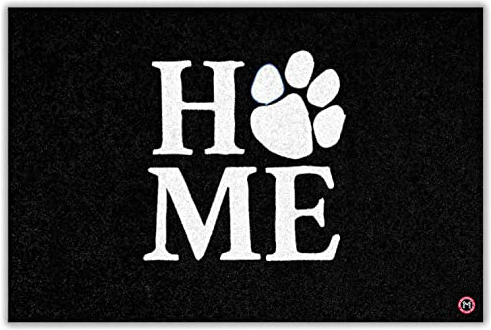 Mattentat Home Fußmatte mit Hundemotiv 60x40cm schwarz aus recycelten Nylonfasen - robuste schmutzfangmatte Hund - Fussmatte Aussen und Innenbereich waschbar