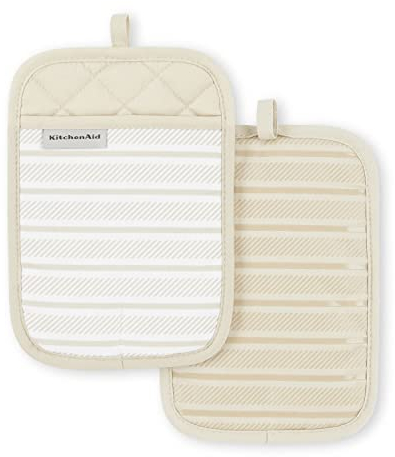 KitchenAid Albany Pot Holder 2-Pack Set, Milkshake, 7x10