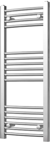 UK Radiators Modern Curved Heated Towel Rail Radiator - Bathroom Warmer | H1000mm x W400mm, Chrome - Brackets and Fixings Included - Efficient Towel Warmer for Bathrooms, Screw-In Wall Mounted