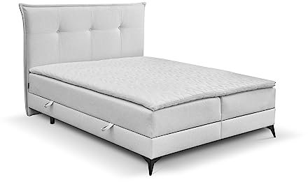maison de reve Boxspringbett, Schaumstoff, HELL GRAU, 200x200