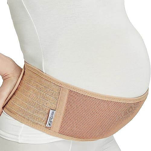 NEOtech Care Ceinture de grossesse pour femme enceinte, bandeau de maintien du ventre, soutien abdominal (Beige, Taille régulière)