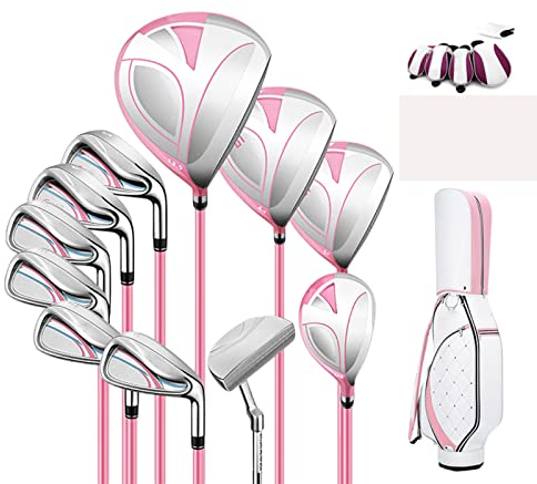 MOLVUS Golfschläger-Set, komplette Golfschläger für Damen, Golf-Lern-Trainingsset, Carbon-Legierung, 11 Schläger + 1 Balltasche, rechte Hand