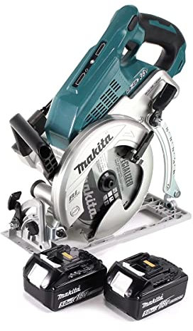 Makita DRS 780 T Scie circulaire portative sans fil 36 V (2 x 18 V) 185 mm + 2 batteries 5,0 Ah – sans chargeur