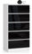 BDW Kommode Hochglanz K60 mit 5 Schubladen für Schlafzimmer, Wohnzimmer, Badezimmer, Büro - Modernes Design - Mehrzweckschrank mit viel Platz - 60 x 121 x 40 cm - Weiß-Schwarz