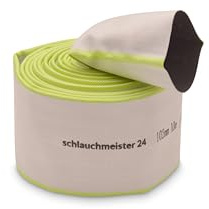 Ø 4 Zoll - 102 mm, 10 m Flachschlauch | Bauschlauch | Industrieschlauch | Synthetischer Gummi, Weiß mit Grün, 10 Bar, -20°C bis +60°