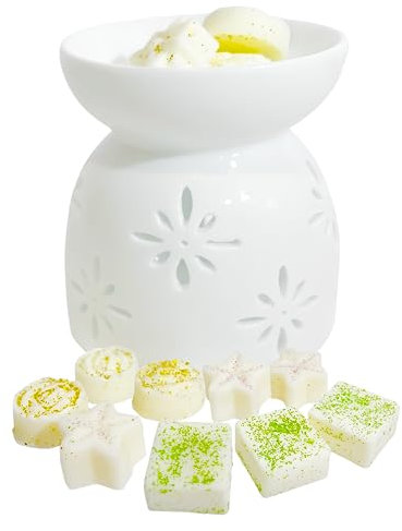 Monidecor Duftlampe für ätherische Öle + Duftkerzen Wax Melts, dekorative Kerzen, Duftkerzen zum Verschenken (FL-Brenner)