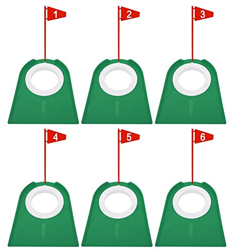 Lot de 6 disques de putter de golf amovibles en plastique Vert