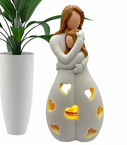 Kerzenhalter Zum Muttertag | Statue Mit Flackernder LED-Kerze | Geschenk Zum Muttertag | Geschenkideen Zum Geburtstag Von Müttern - Weihnachten, Muttertag, Einzigartige Geschenke Für Töchter