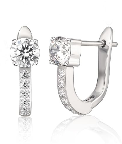 Limerencia Titan Creolen Ohrringe Damen, 10mm Medizinische Hypoallergen Hoop Ohrringe mit Glänzendem Zirkonia für empfindliche Ohren Mode Damenschmuck (Silber)