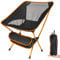 SOPPY Folding Camping Chair Ultra Lightweight, Portable Backpacking Chair, Heavy Duty 135kg Capacity, Outdoor Chairs with Carry Bag for Camping, Garden, Fishing, Beach,BBQs - Orange