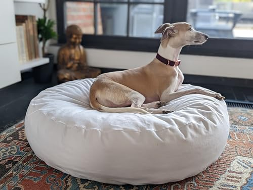 EDEL&SCHNELL wasserdichter Hundebett Bezug aus Molton, Auflage für Hundebett Flocke 125 cm, waschbarer Schonbezug Öko-Zertifiziert