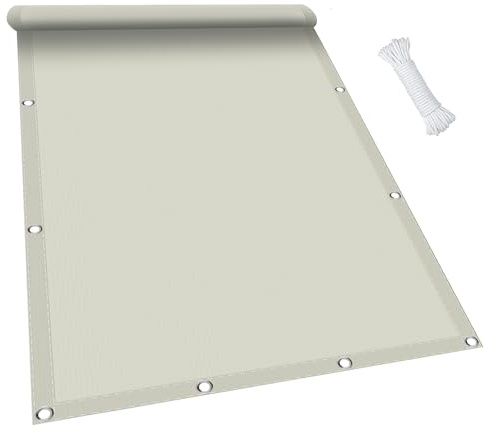 Sonnensegel 2 x 4 m, Wasserdicht 98% UV Schutz Sonnensegel Balkon ohne Bohren inkl Befestigungsseile für Garten Terrasse, Elfenbein