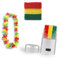 Sonia Originelli Fanset Fanartikel Fanschminke Schminkstift Schweißband Blumenkette in Länderfarben EM WM Fussball, Farbe: Ghana