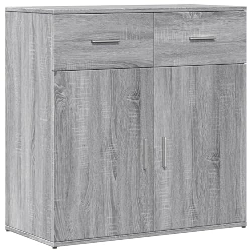 vidaXL Sideboard, Kommode mit Stauraum, Beistellschrank für Wohnzimmer Küche Flur, Anrichte Schrank Highboard, Modern, Grau Sonoma-Eiche Holzwerkstoff