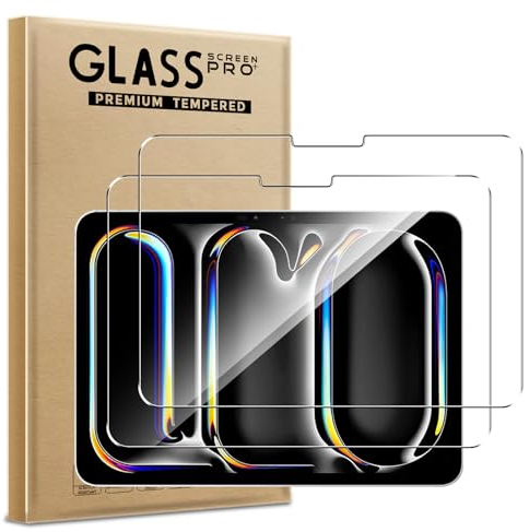 WFTE [2-Pezzi Vetro Temperato per Apple iPad PRO 13 inch M4 (2024) 7th Generation Pellicola Protettiva [Durezza 9H][ Anti graffio][Anti-Impronte][Senza Bolle] Pellicola Protettiva per